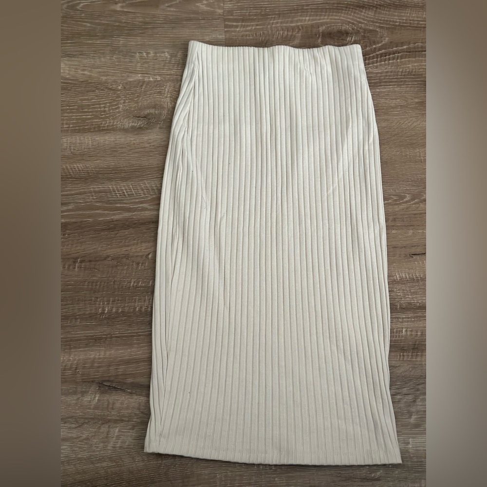Cream forever 21 midi skirt